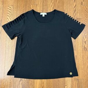 Michael Michael Kors Black Ladder Sleeve Top | Size 1X